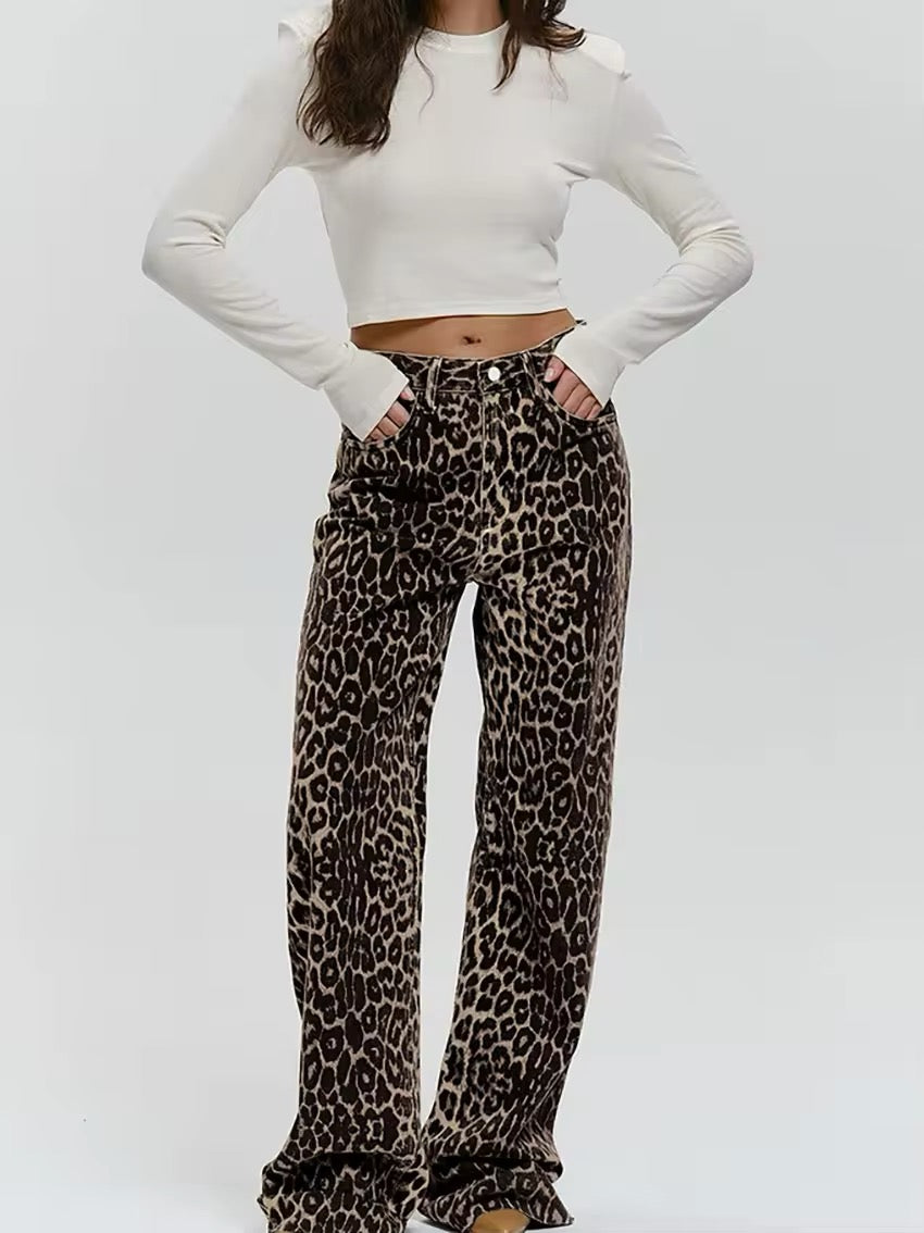 Leopard | Denim Straight Jeans